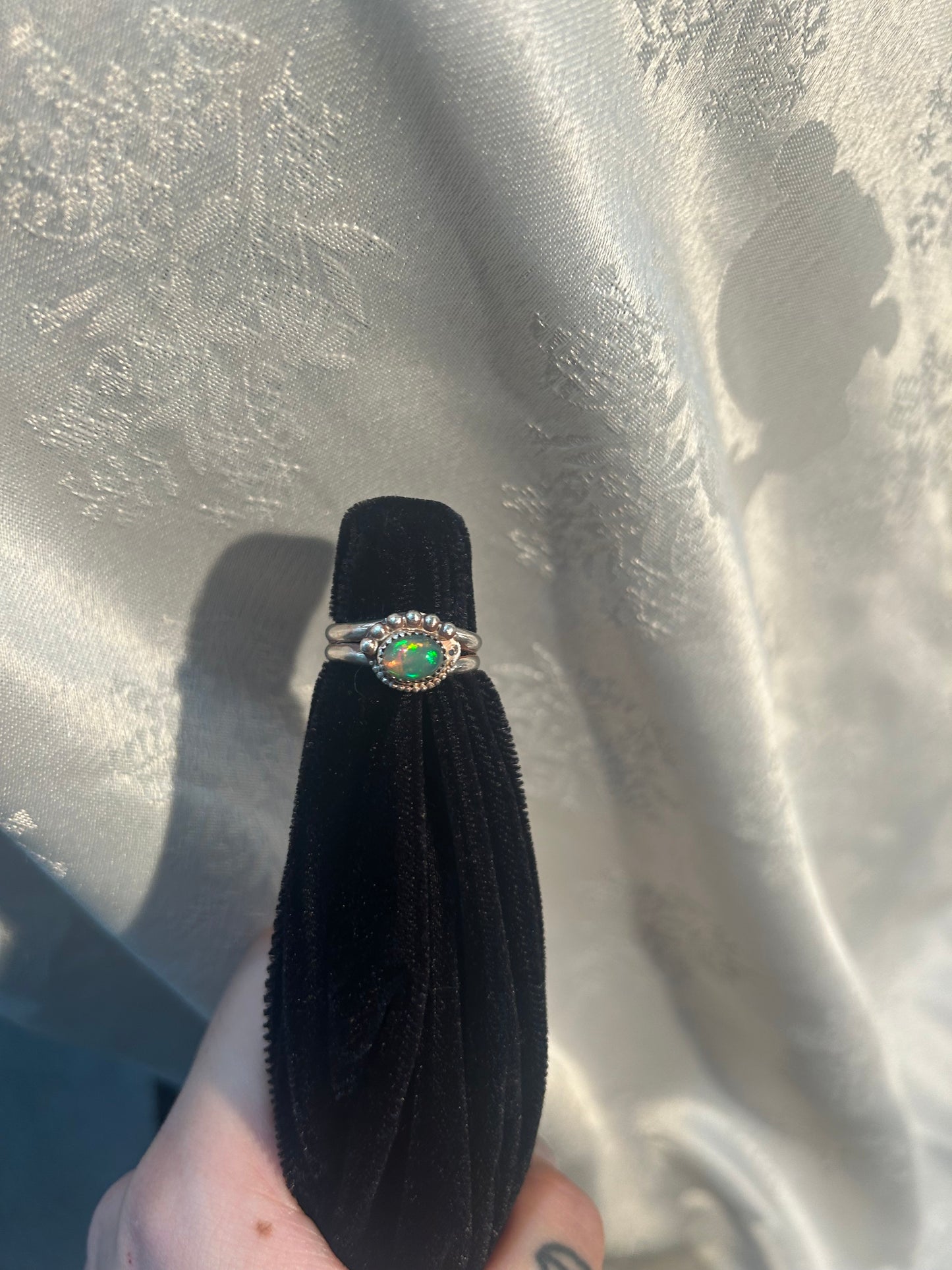 Ethiopian Opal Raindrop Ring