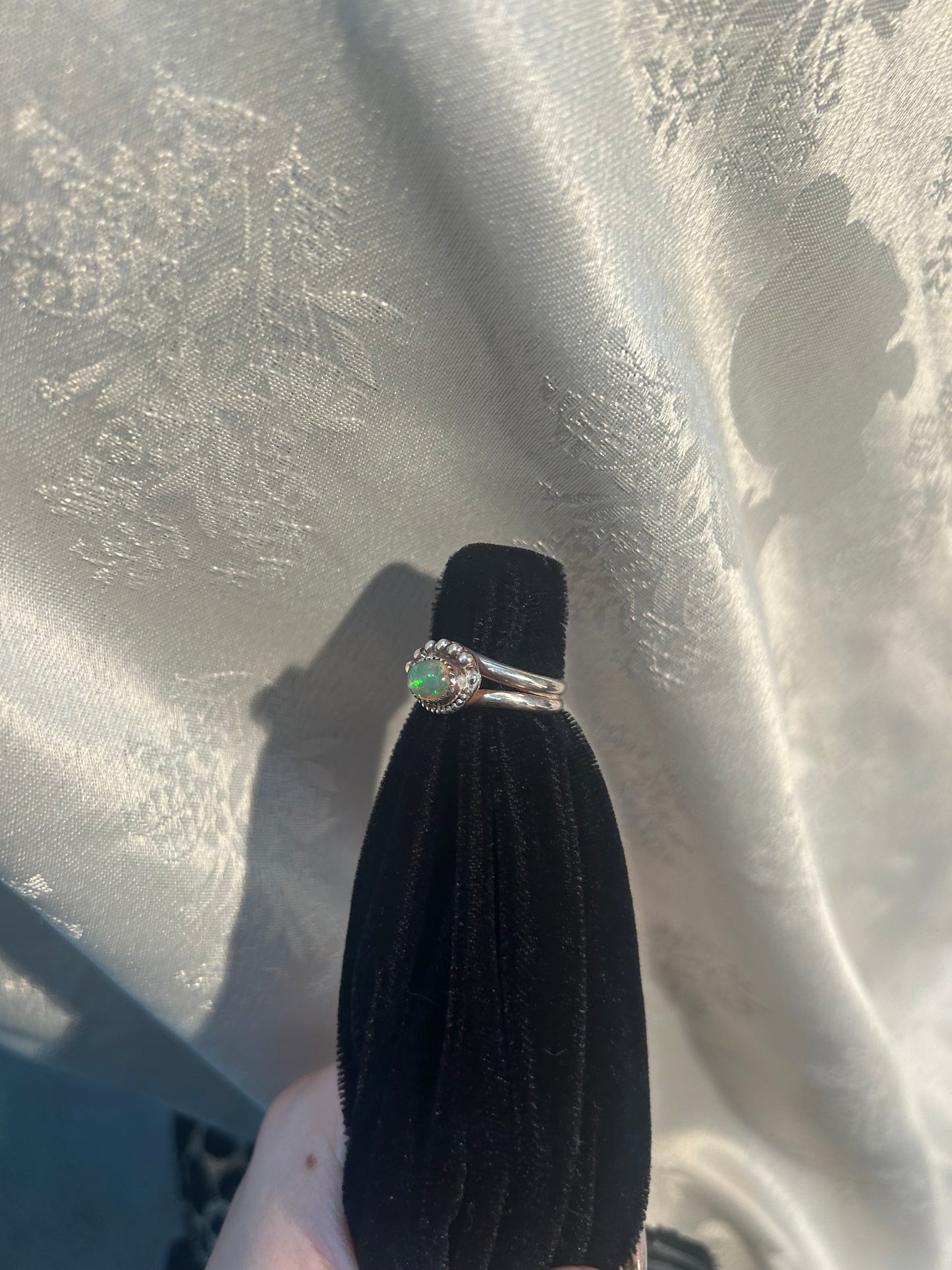 Ethiopian Opal Raindrop Ring