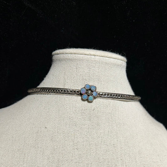 Blue Flower Chain Collar