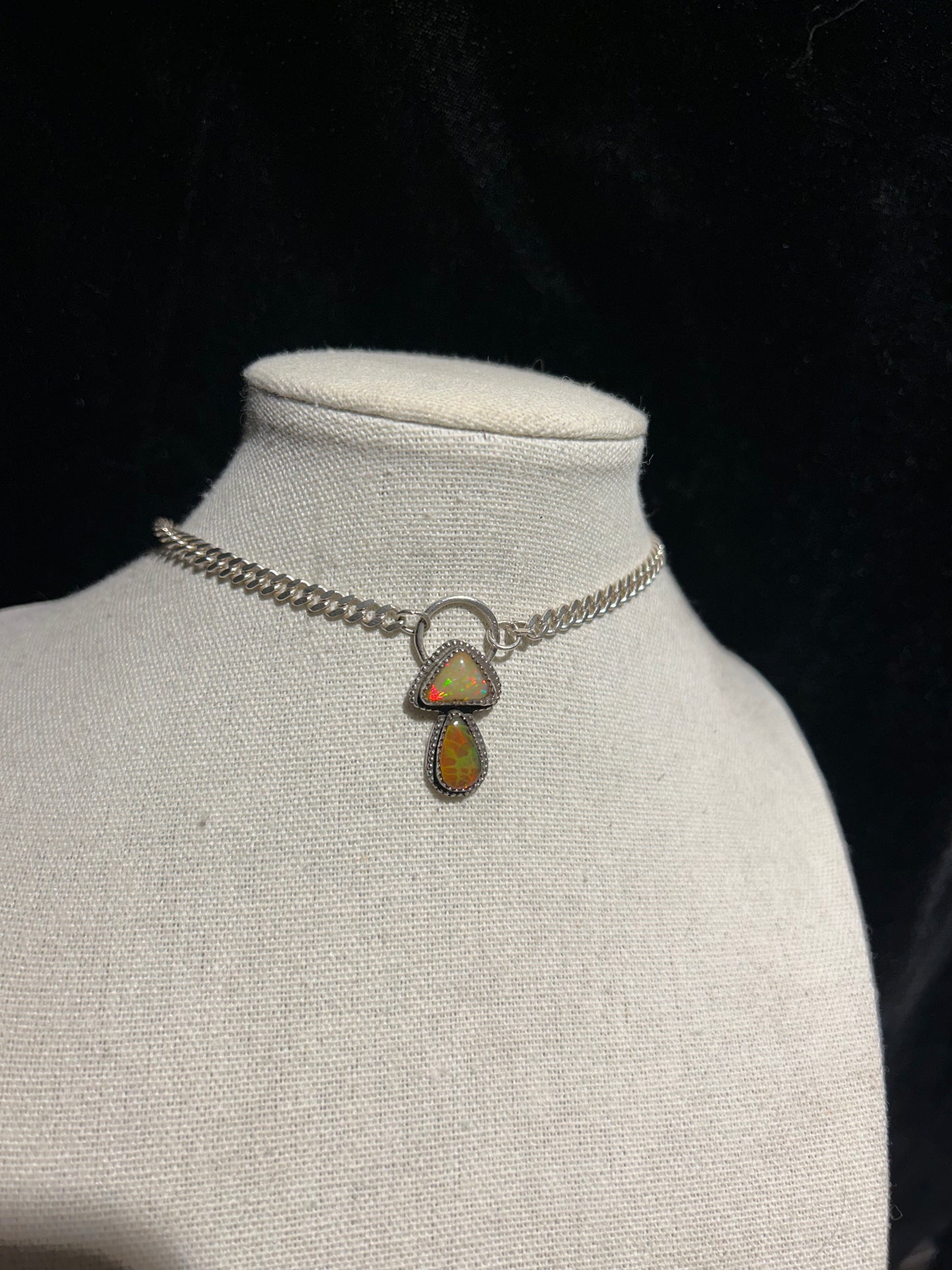 Earthy Rainbow Mushroom ‘O’ Ring Necklace